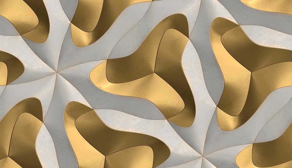 3D White and Gold Pattern Wallpaper for Living Room pattern detail