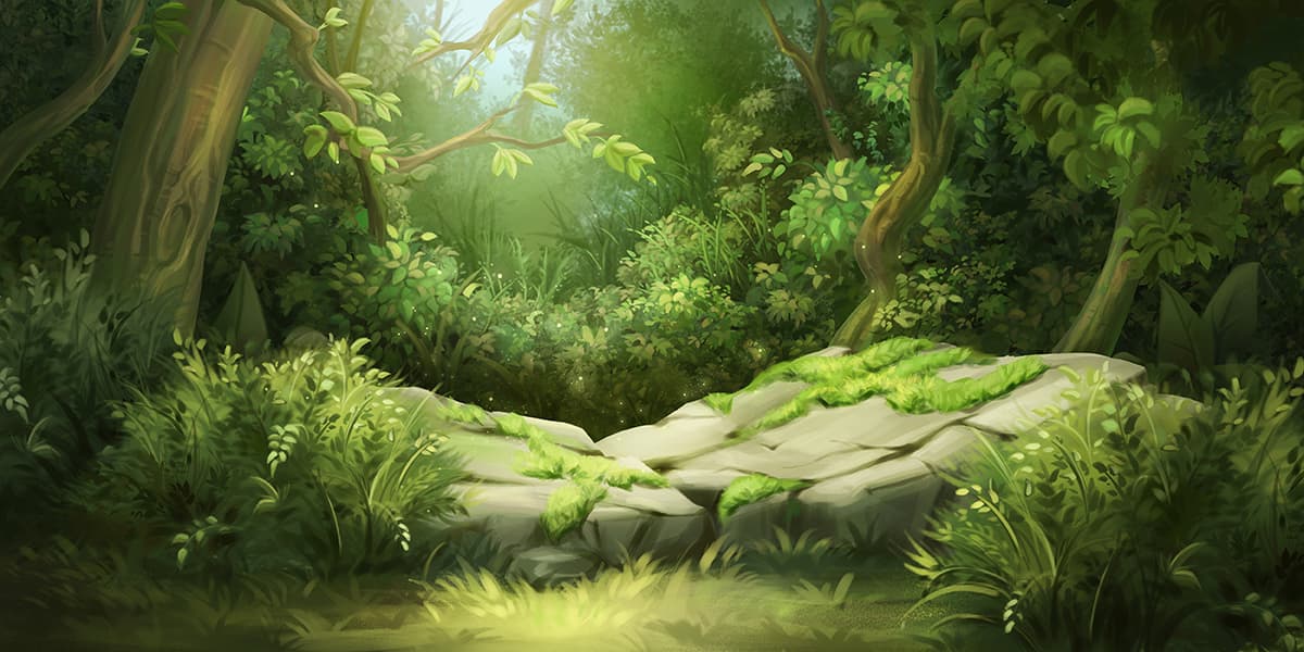 A rock in a forest pattern detail