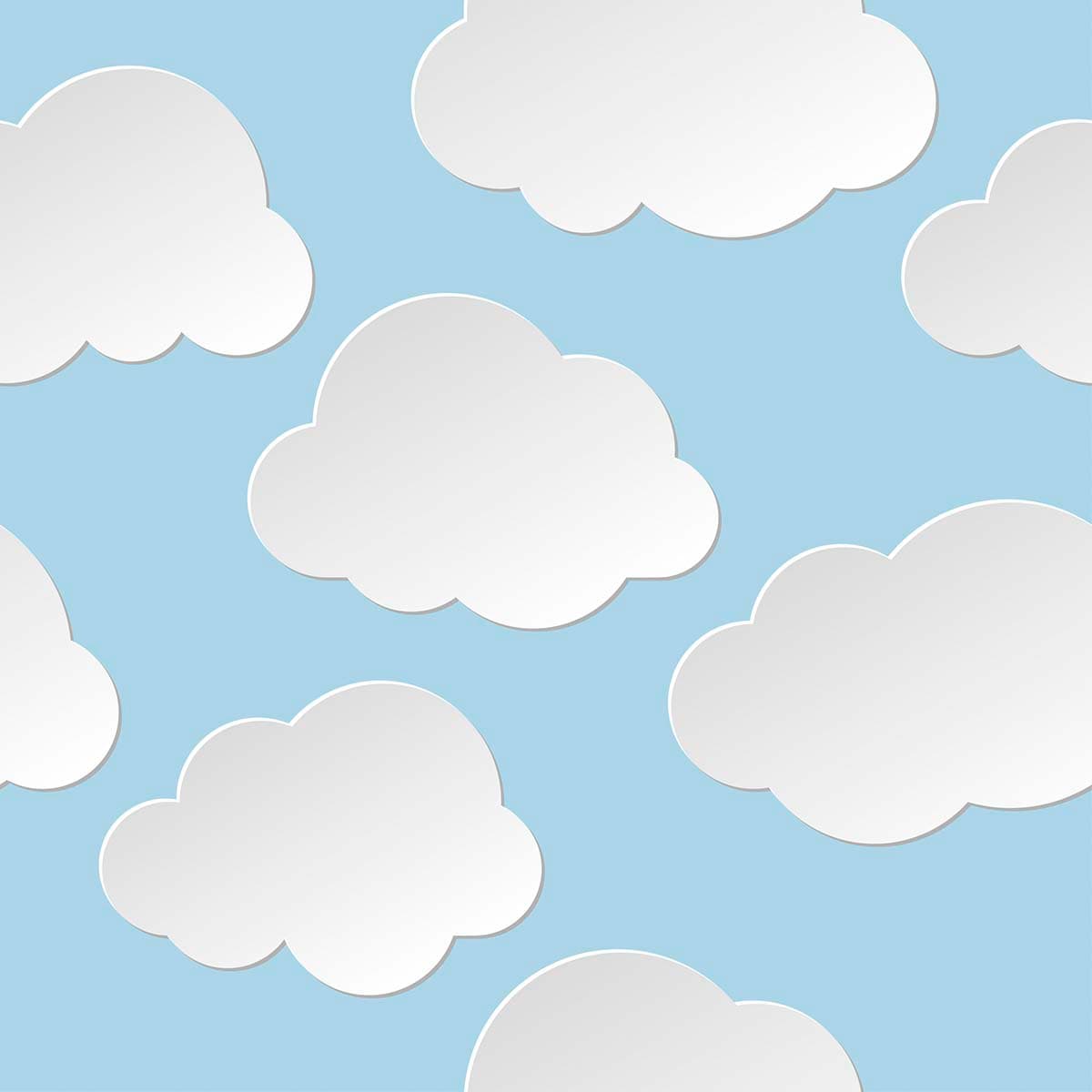 Dreamy Blue Sky Clouds Wall Decor Wallpaper pattern detail