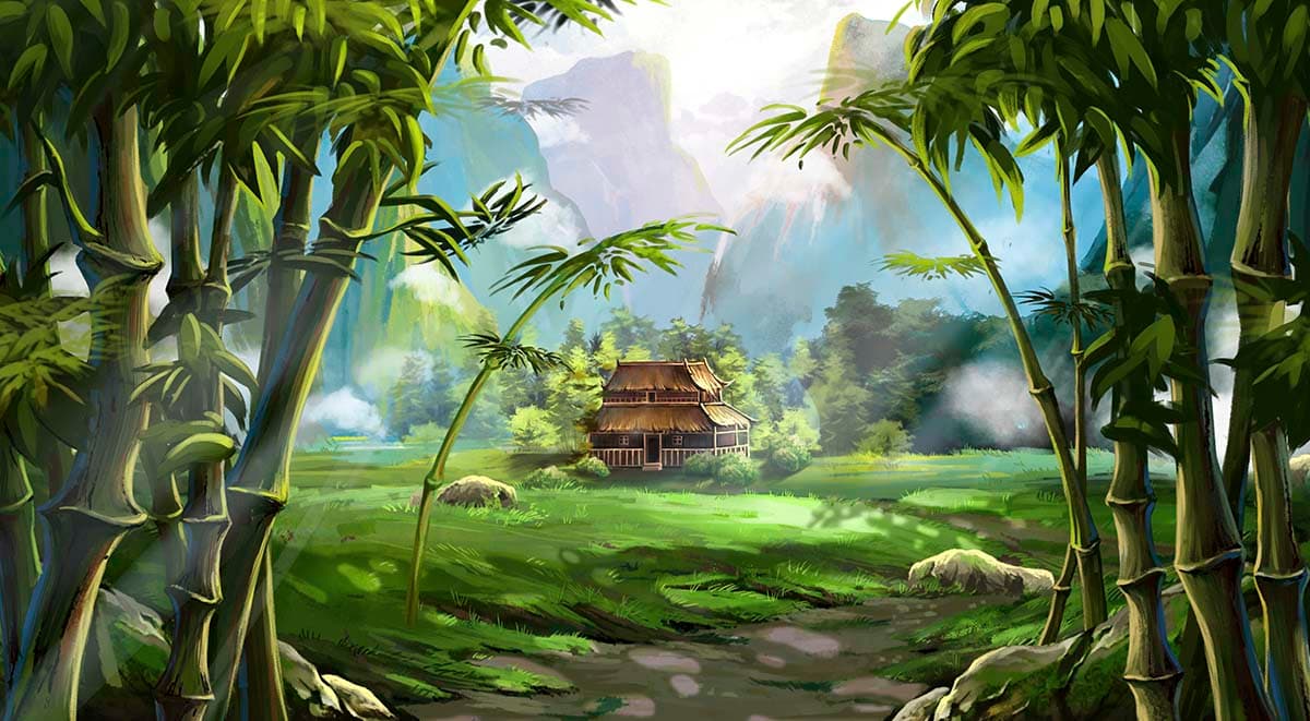 Artistic Forest Landscape Wall Mural Wallpaper pattern detail