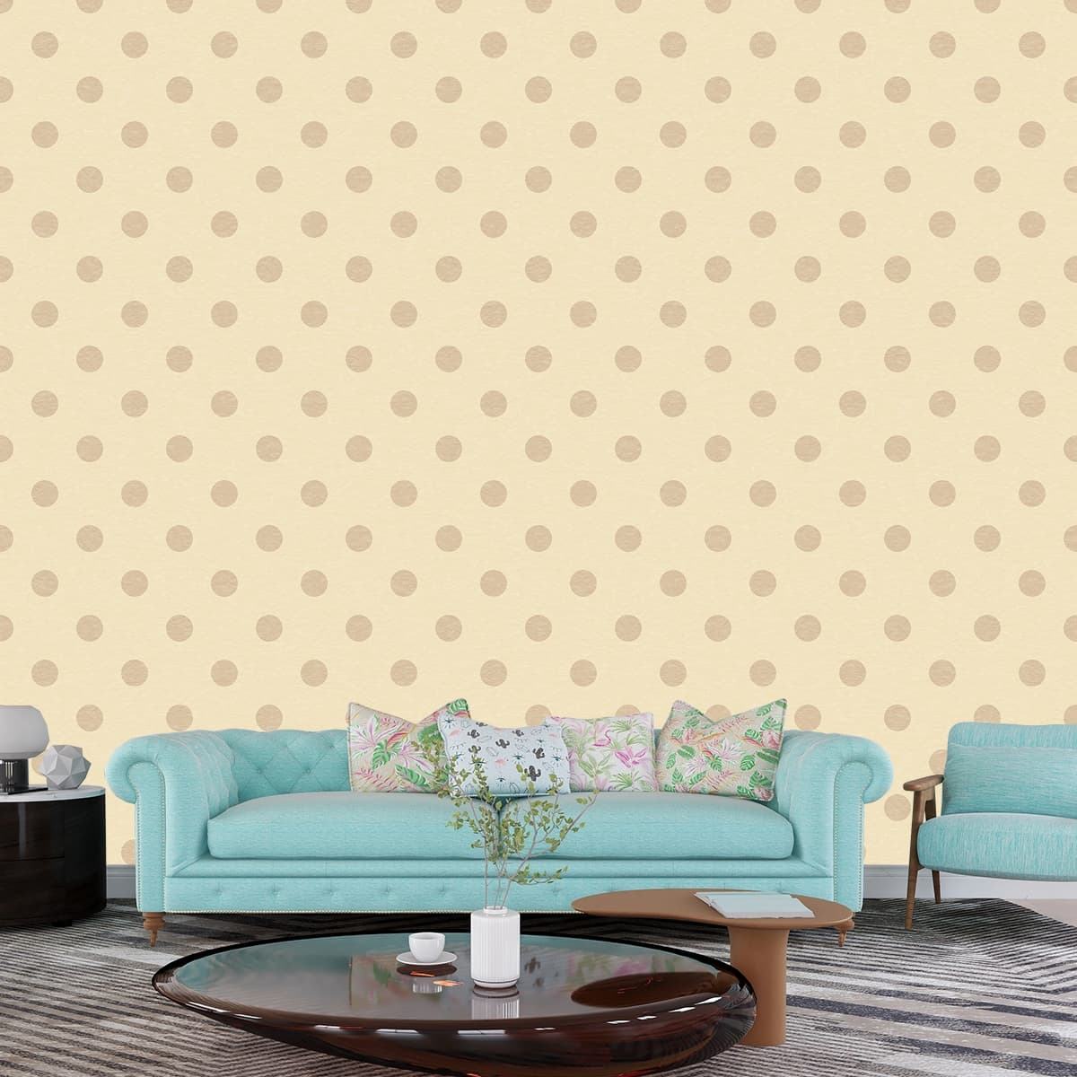Minimal Close Up Texture Pattern Design Wallpaper shown in a room