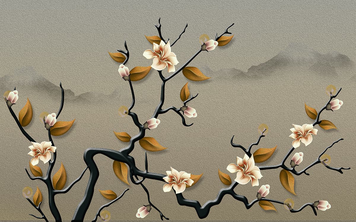 Botanical Branches Wallpaper pattern detail