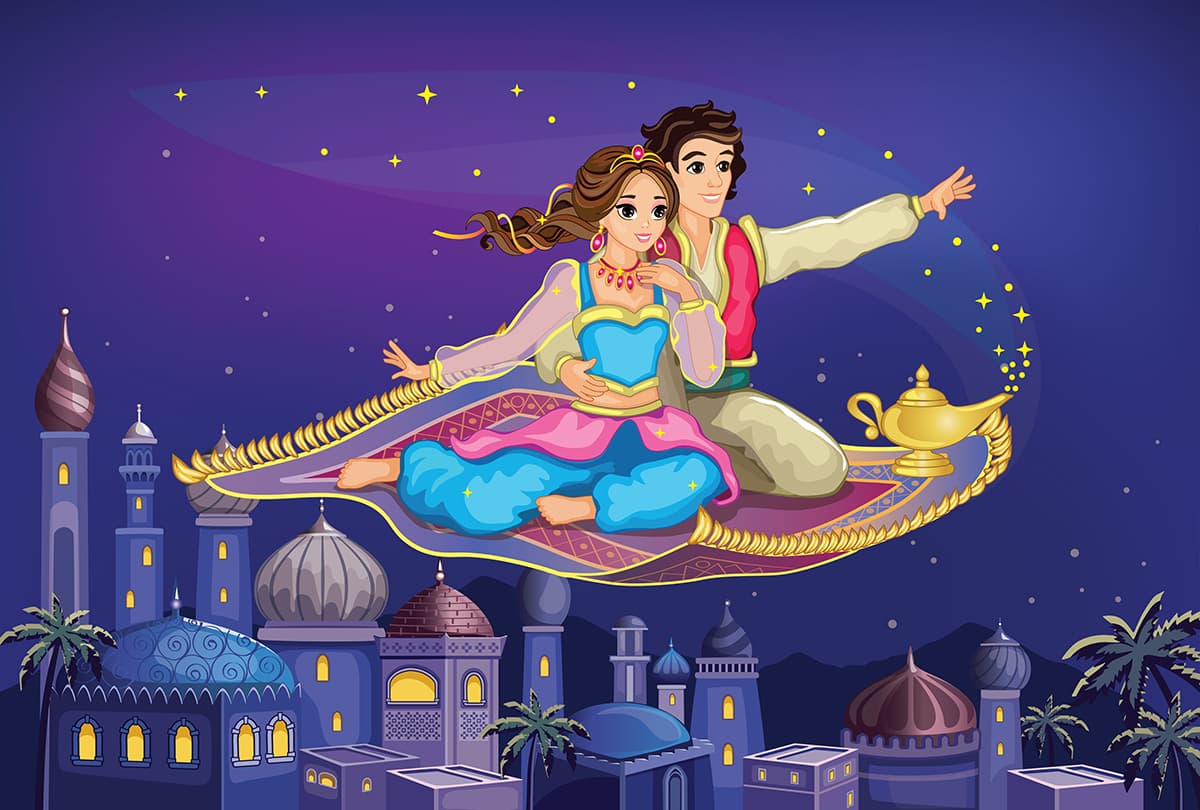 Magical Arabian Nights Wallpaper pattern detail