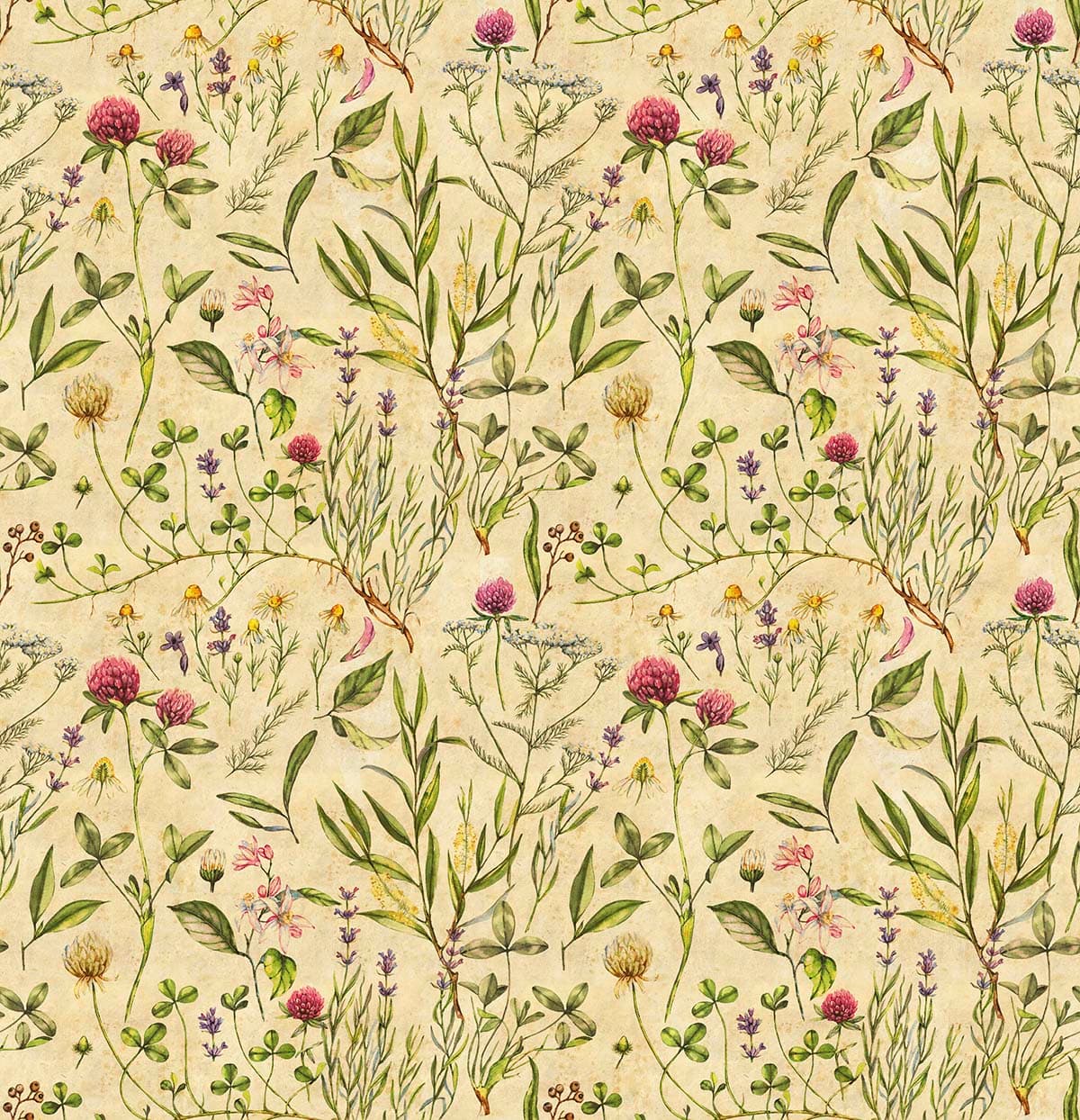 Elegant Floral Leaves Pattern Nature Inspired Wallpaper pattern detail