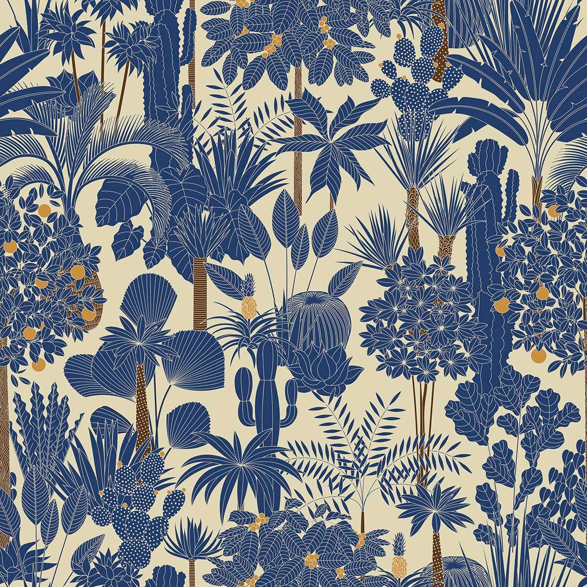 Pattern of blue and white plants wallpaper pattern detail