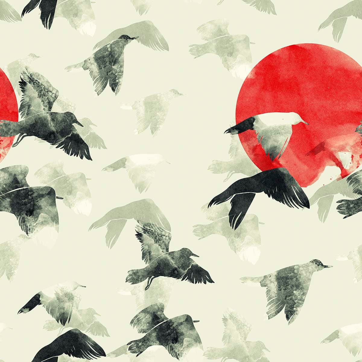 A group of birds flying in the air pattern detail