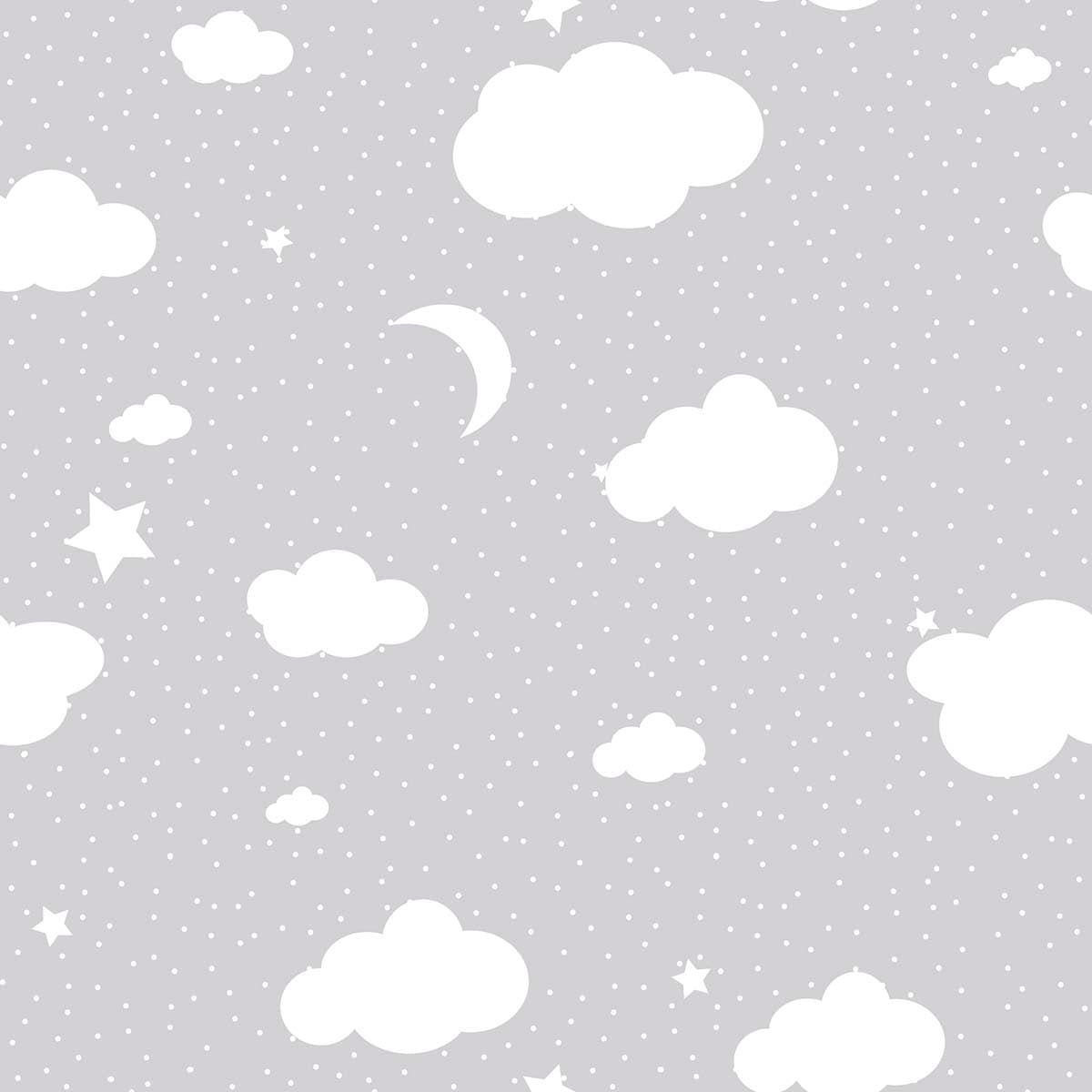 Soft Grey Night Sky Wallpaper pattern detail