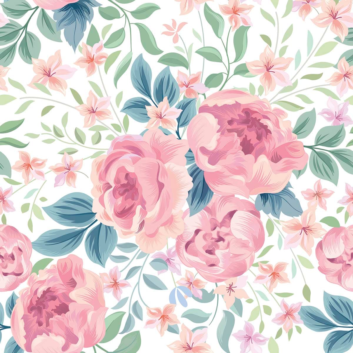 Beautiful Pink Roses Wallpaper for Wall pattern detail