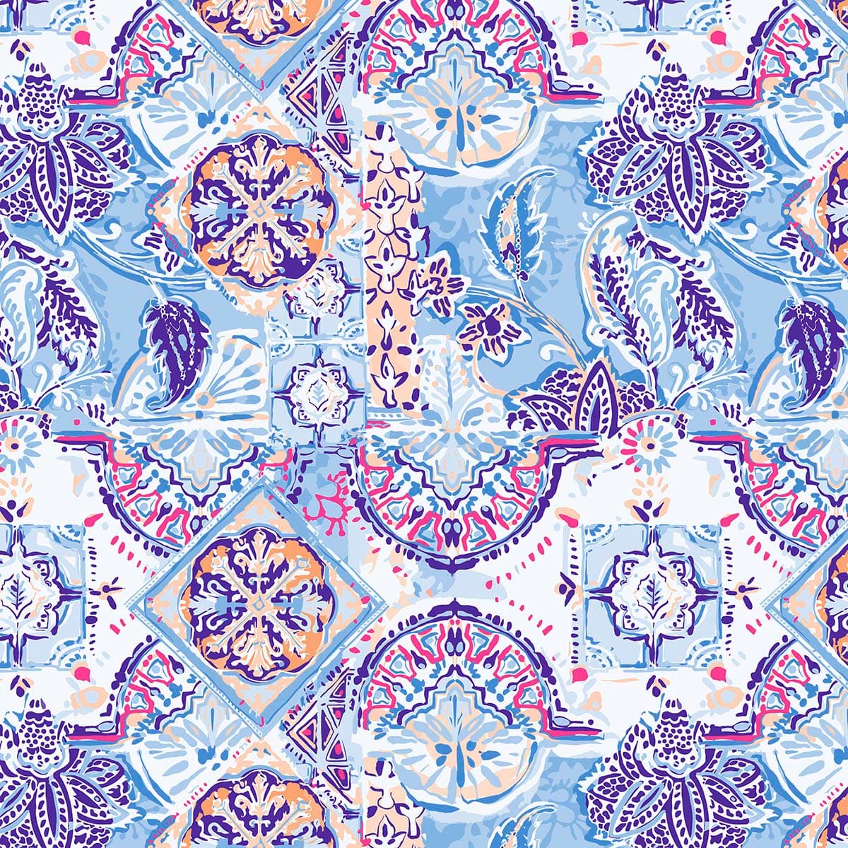 A colorful pattern on a surface pattern detail