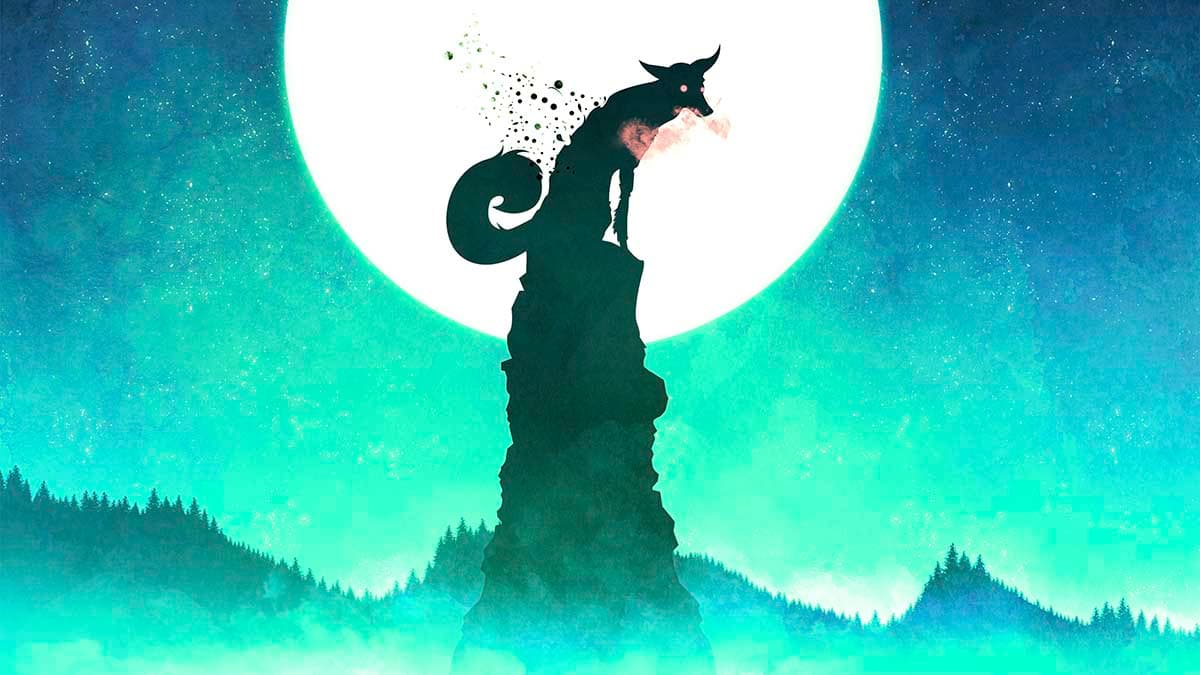 Aesthetic Fox Silhouette Nature Landscape Wallpaper pattern detail