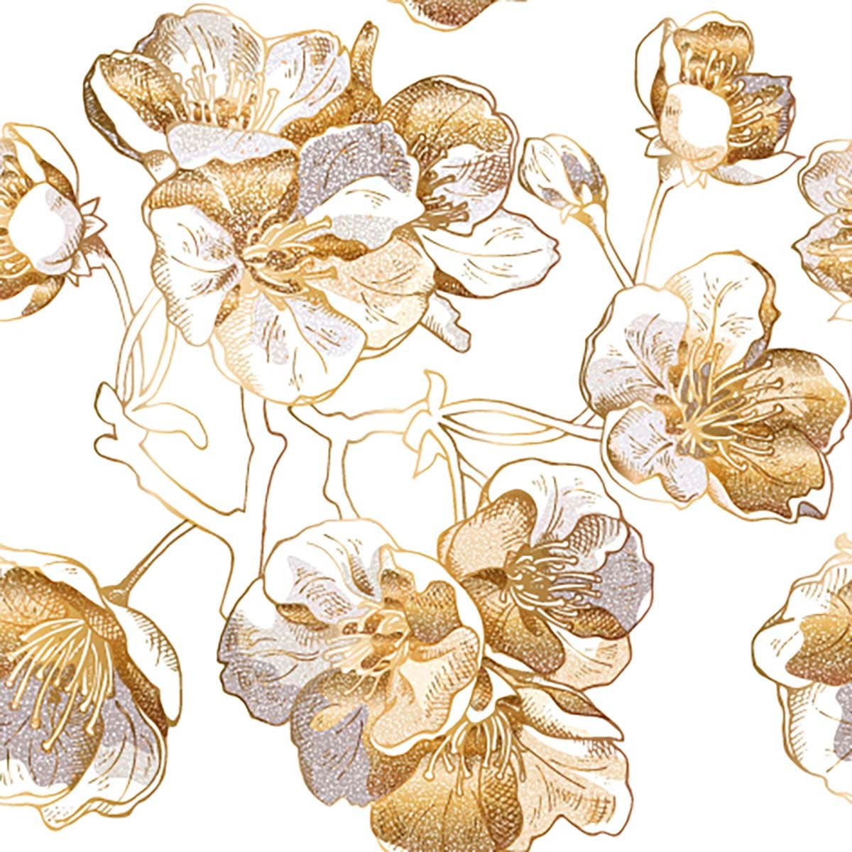 Soft Blooming Flowers Close-Up Wallpaper pattern detail
