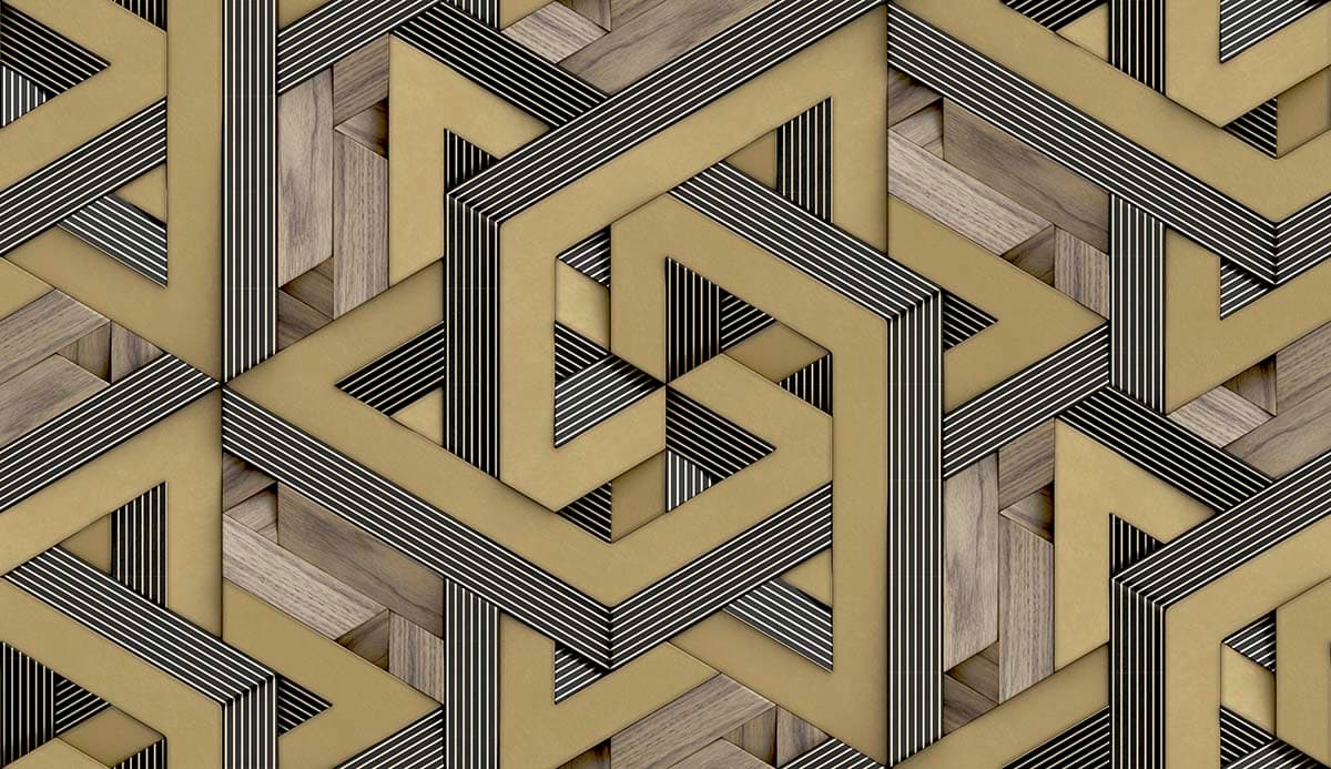 Contemporary Wood Texture Black Stripe Wallpaper pattern detail