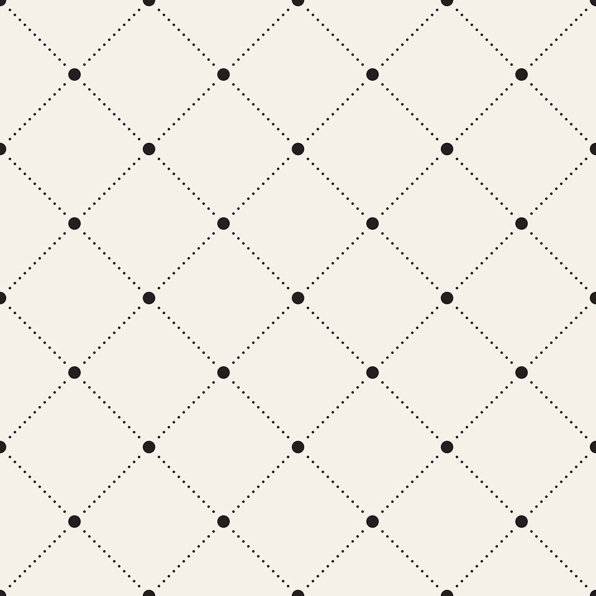 Stylish Black and White Dot Grid Wallpaper pattern detail