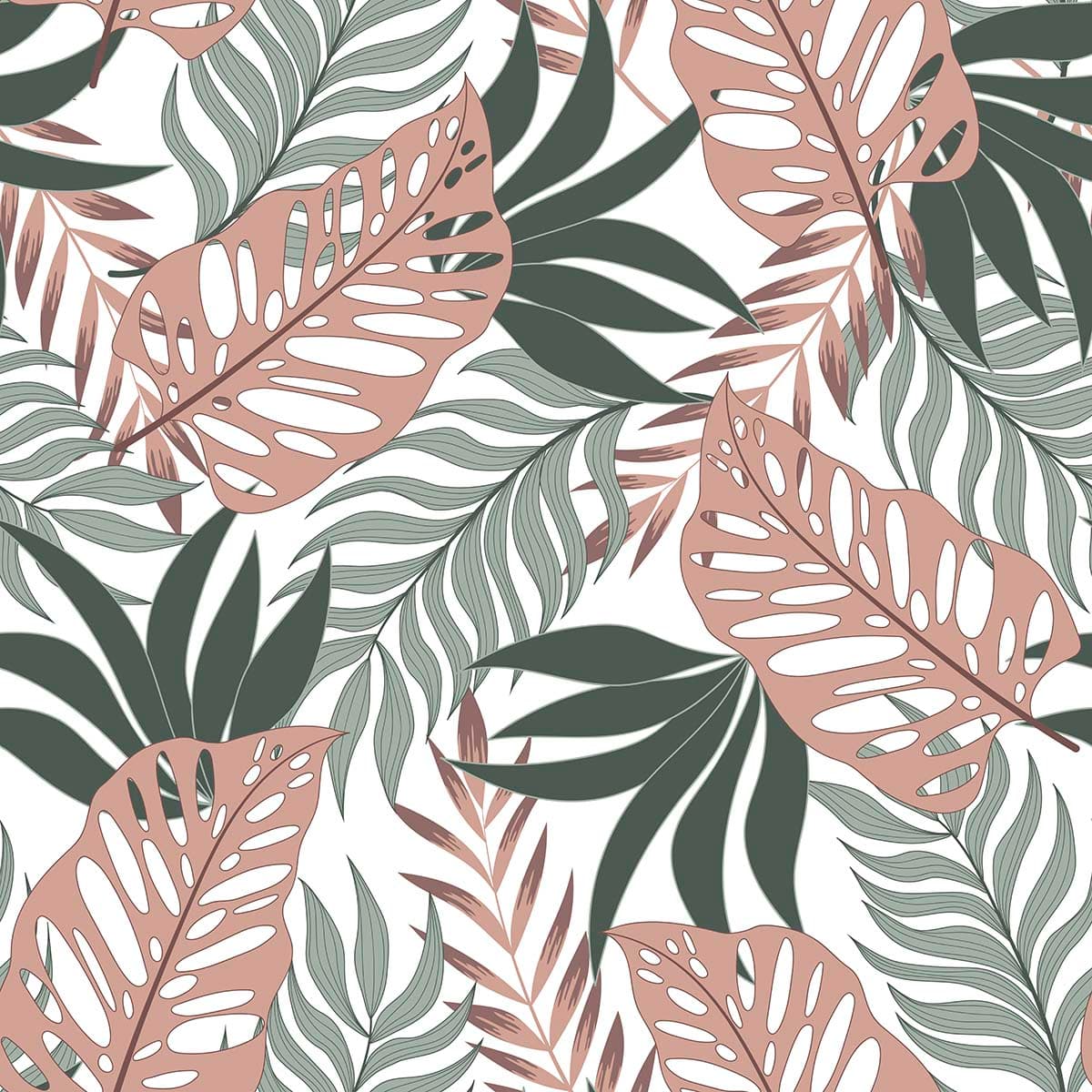 Tropical Leaves Wallpaper for Home pattern detail