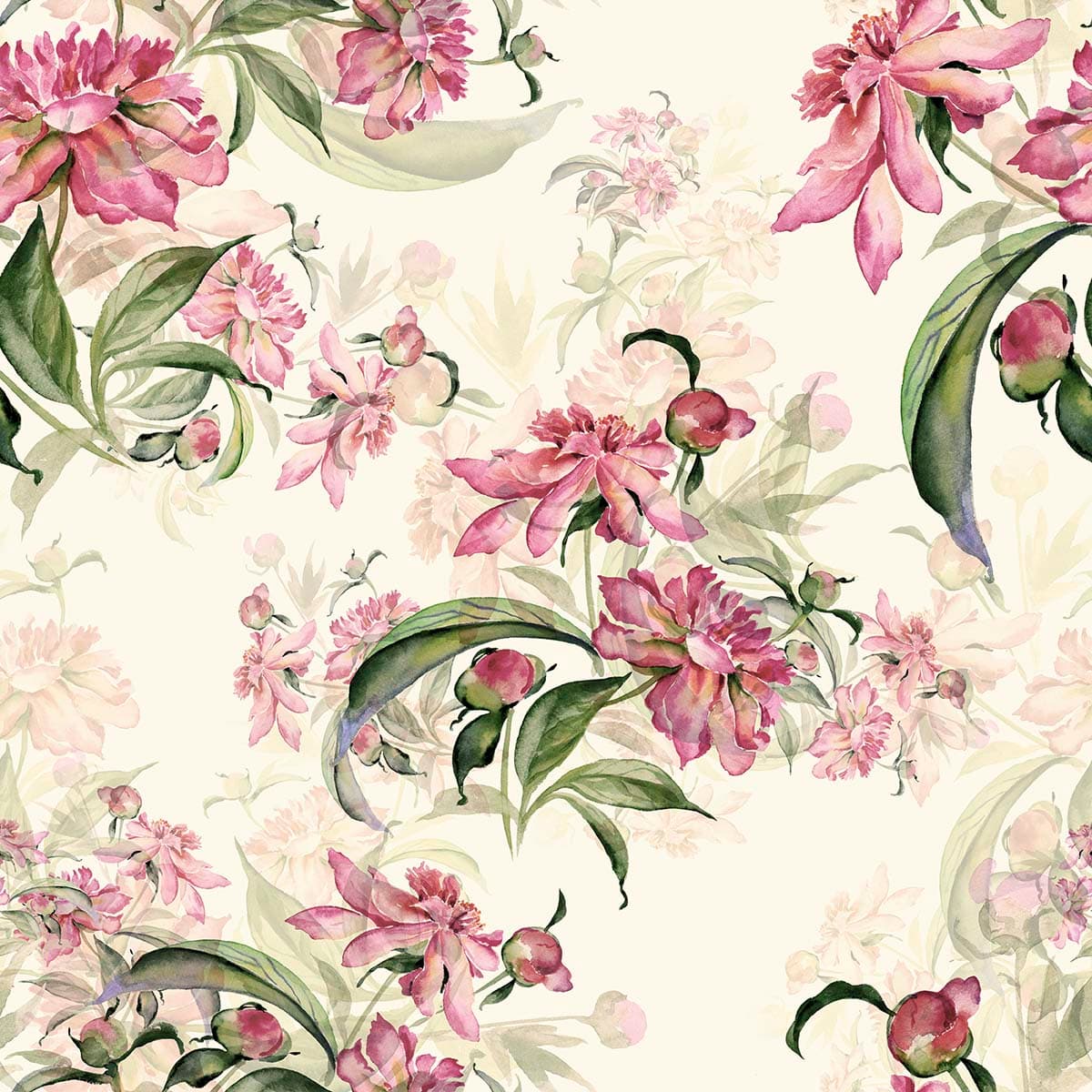 An Artistic Wallpaper of Flowers and Leaves for Wall pattern detail