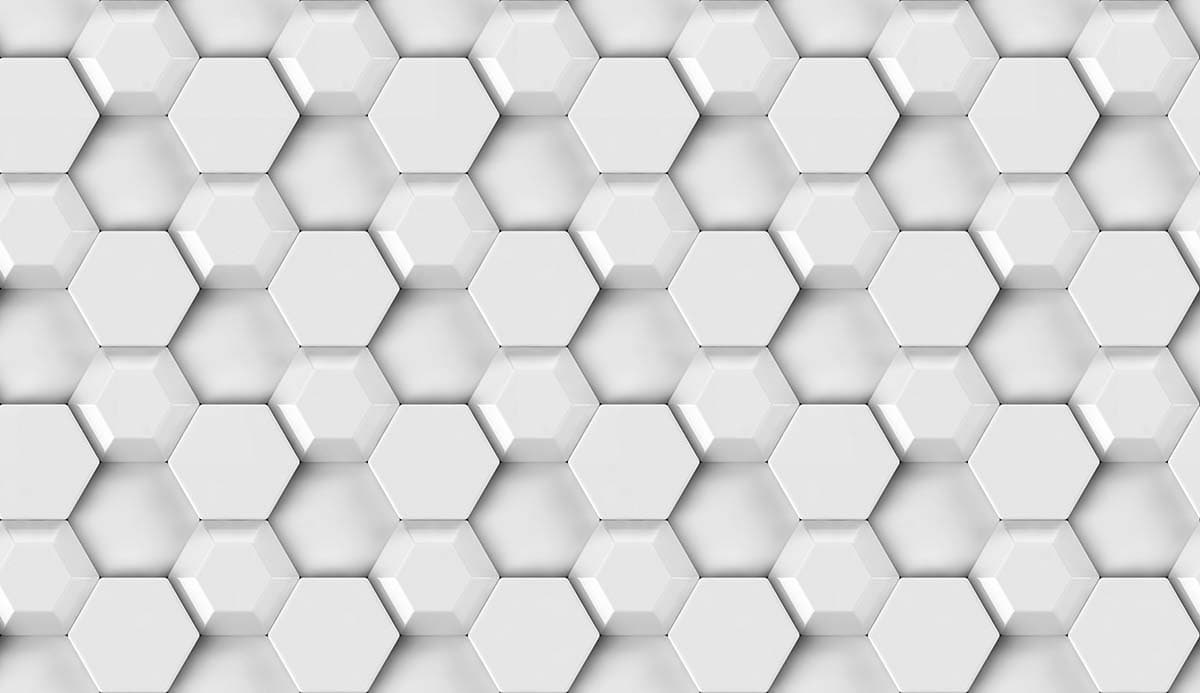 Contemporary White Honeycomb Wall Mural Wallpaper pattern detail