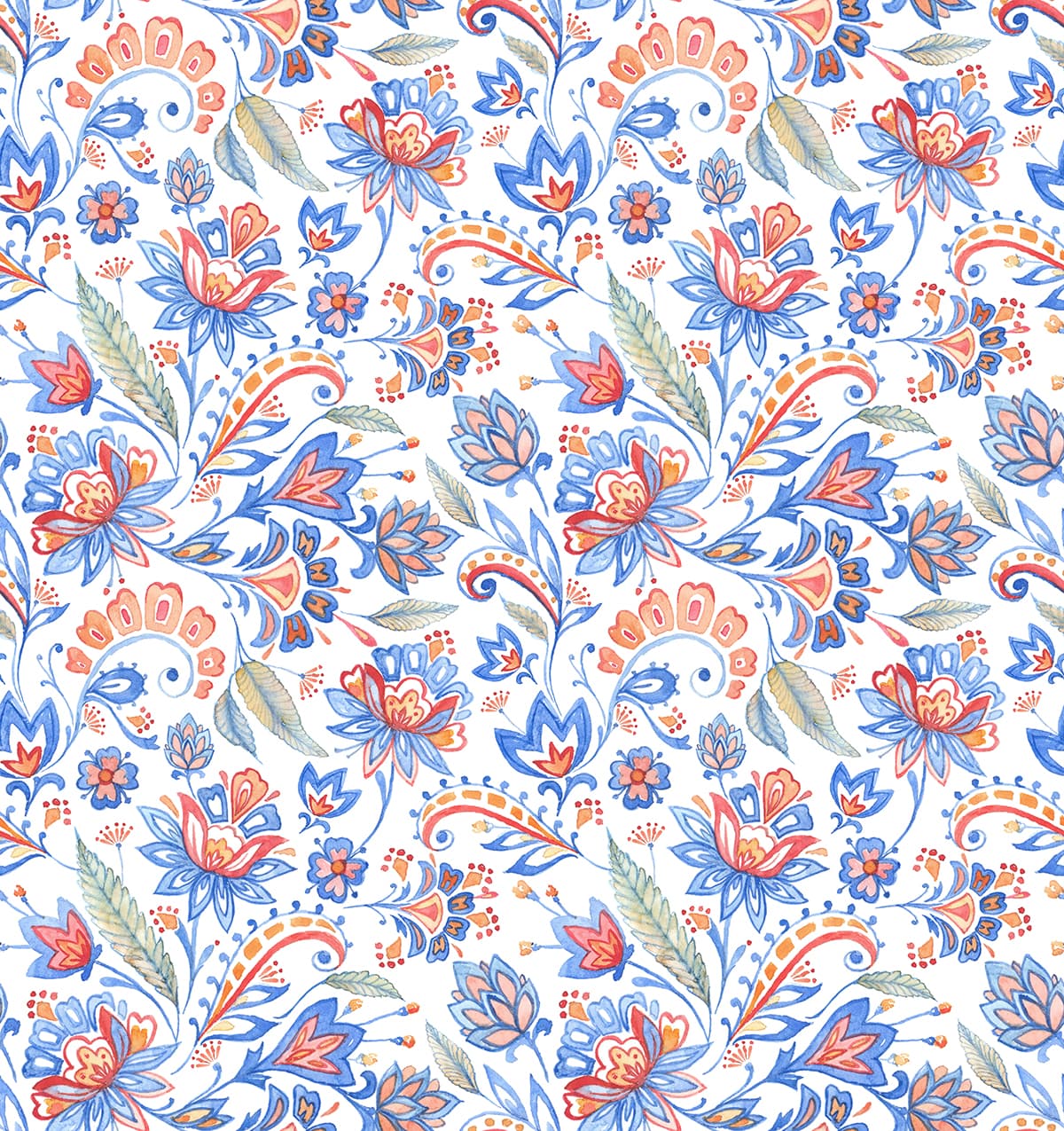 Wallpaper for House Wall, Pattern of flowers and leaves pattern detail