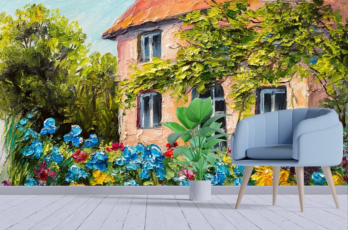 Painting Regal Canvas Living Room Mural Wallpaper shown in a room