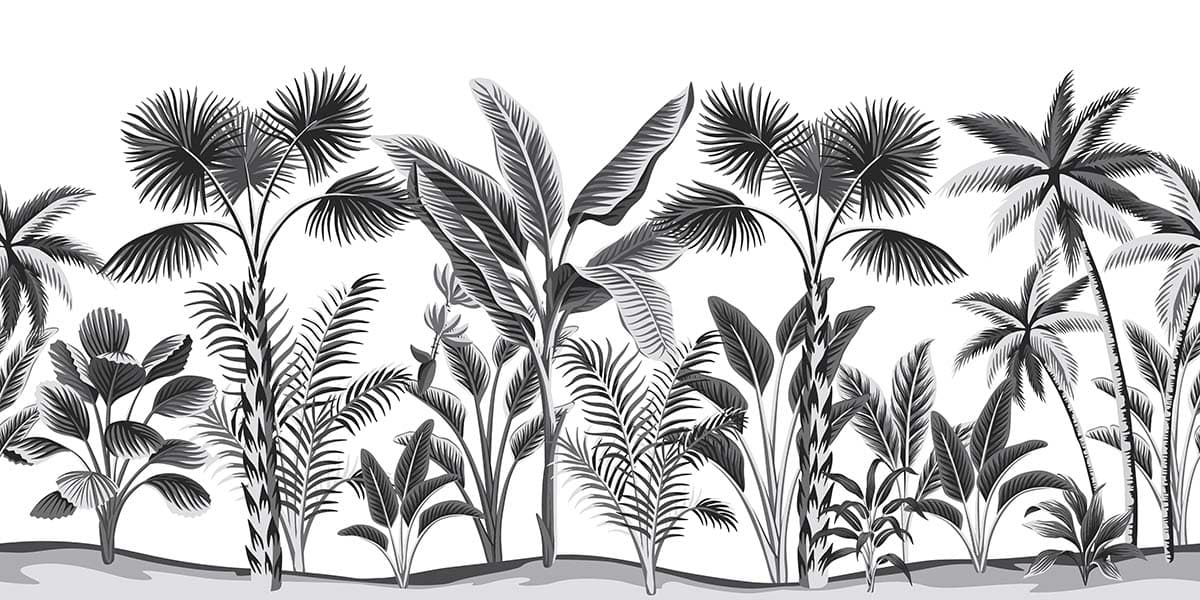 Green Botanical Leaves Minimal Nature Pattern Wallpaper pattern detail