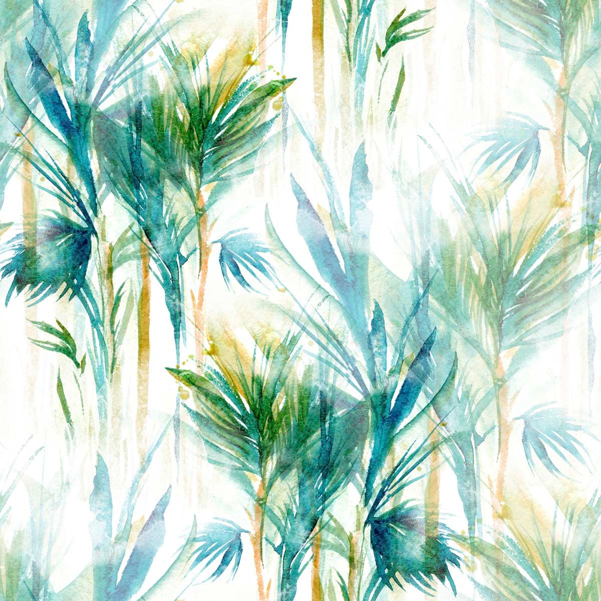 Watercolor Plants Botanical Wallpaper pattern detail