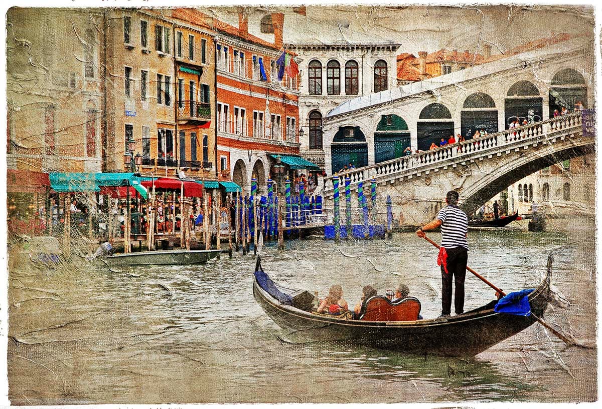Man in Boat on River Scenic Nature Scene wallpaper pattern detail