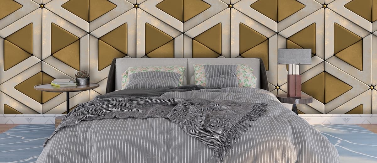 Triangle Pattern Geometric Modern Wall Mural Wallpaper shown in a room