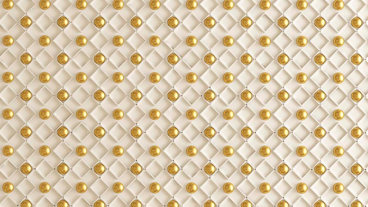 Premium White and Gold Decorative Ball Wallpaper pattern detail