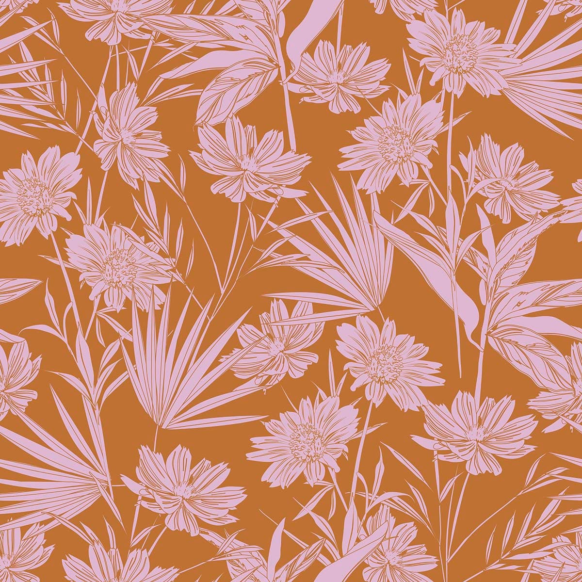 A pattern of flowers and leaves pattern detail
