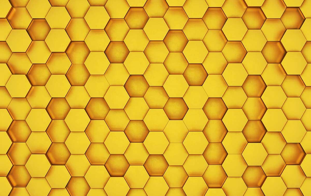 Yellow Hexagon Pattern Modern Wall Mural Wallpaper pattern detail