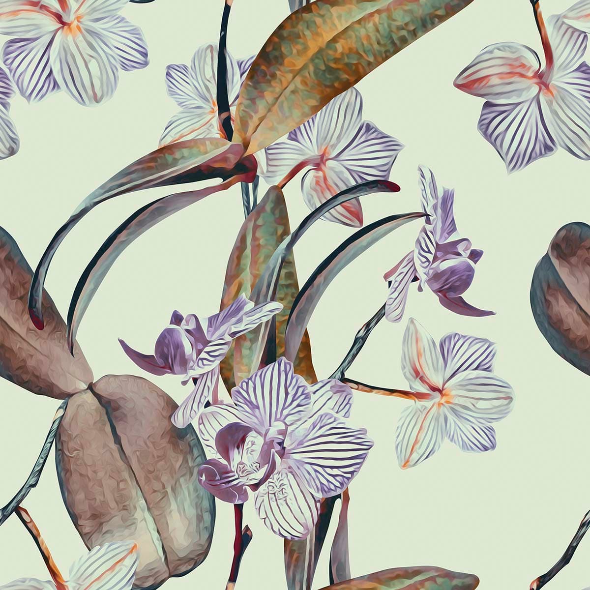 Close-Up Flower Floral Pattern Wall Design Wallpaper pattern detail