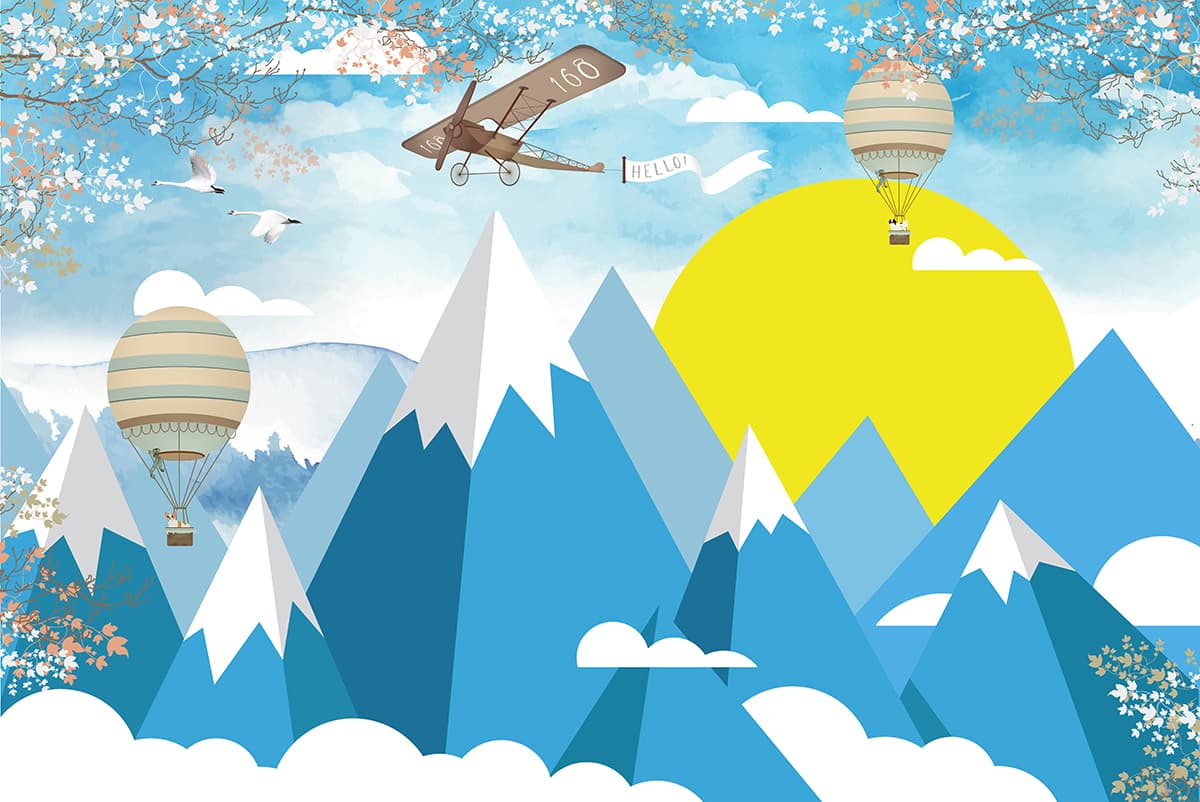 Mountain Sky Adventure Wallpaper pattern detail