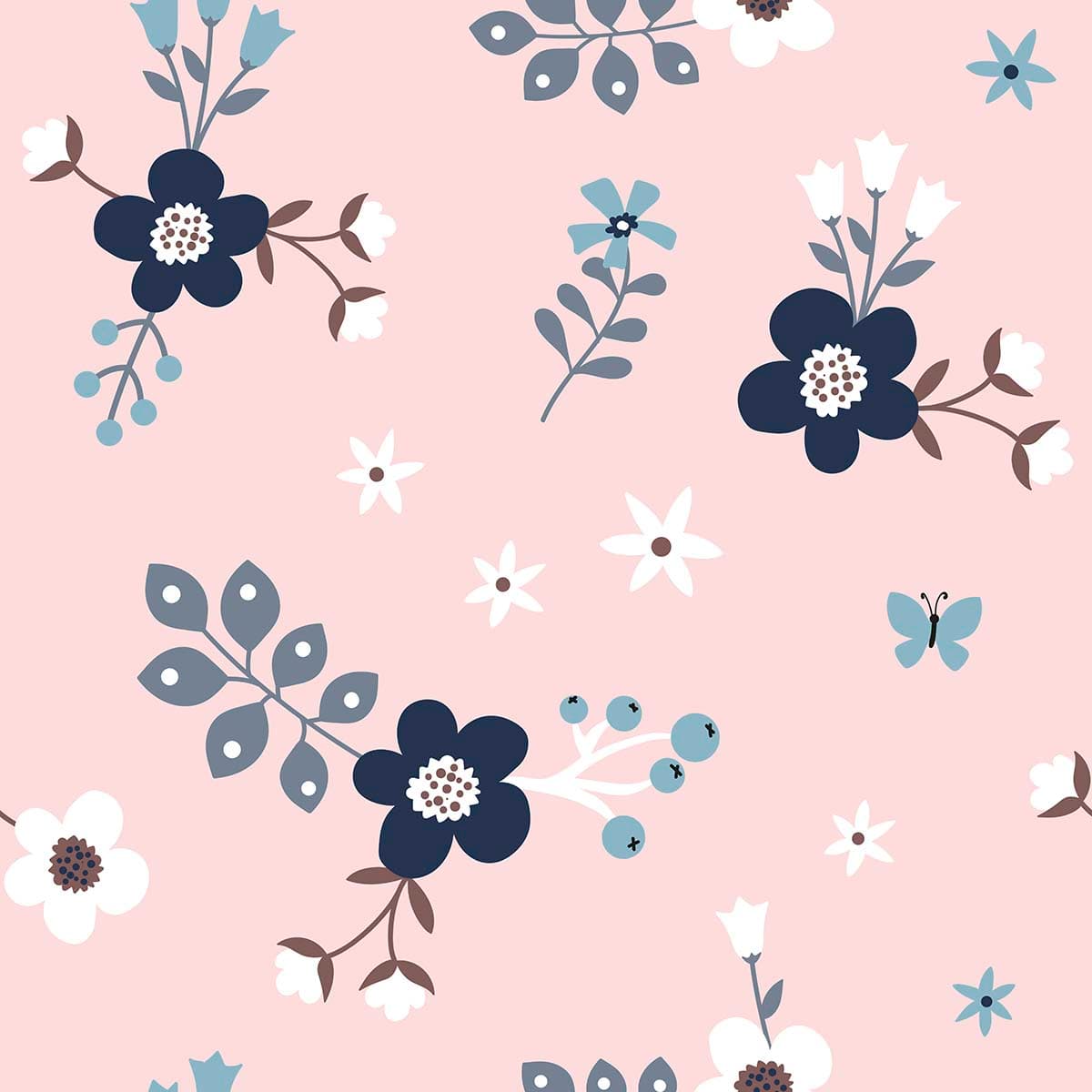 A Cute Floral Pattern Wallpaper pattern detail