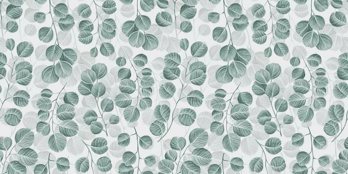 Tranquil Eucalyptus Leaves Wallpaper for Home pattern detail