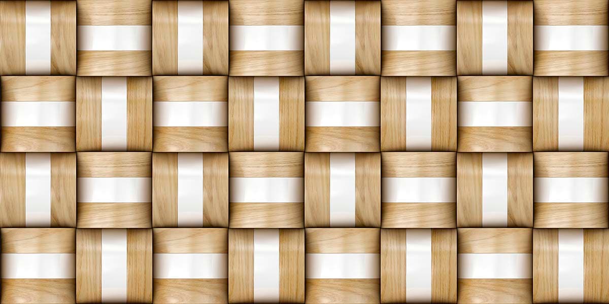 A close up of a woven wood surface pattern detail