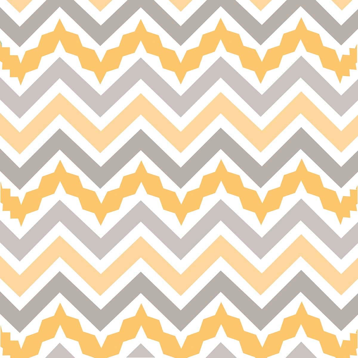 Modern Yellow Grey Zigzag Geometric Wallpaper pattern detail