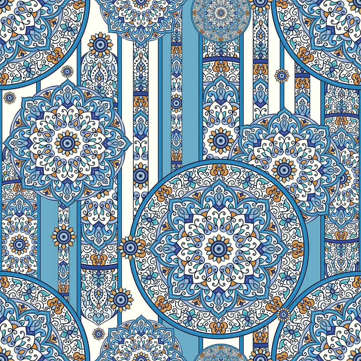 Modern Circular Pattern on Striped Surface Wallpaper pattern detail