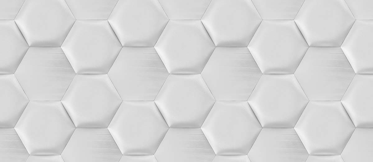 3D Dining Room Wallpaper of White Hexagon Pattern pattern detail