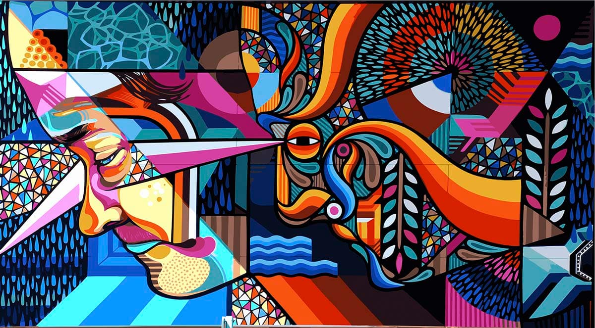 Luxury Colorful Abstract Art Piece Wall Wallpaper pattern detail