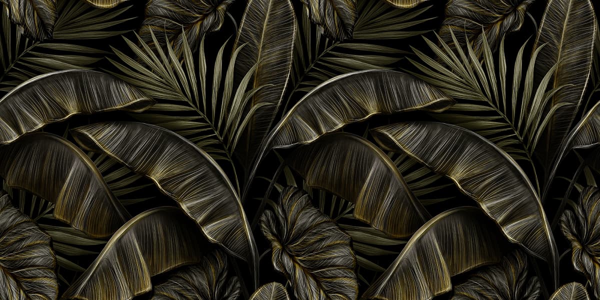 Tropical Leaves, Guest Room Wallpaper pattern detail