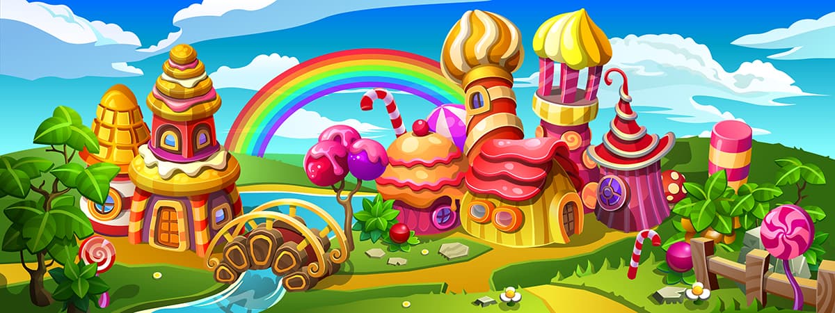 Funfair Candy Village Wall Design pattern detail