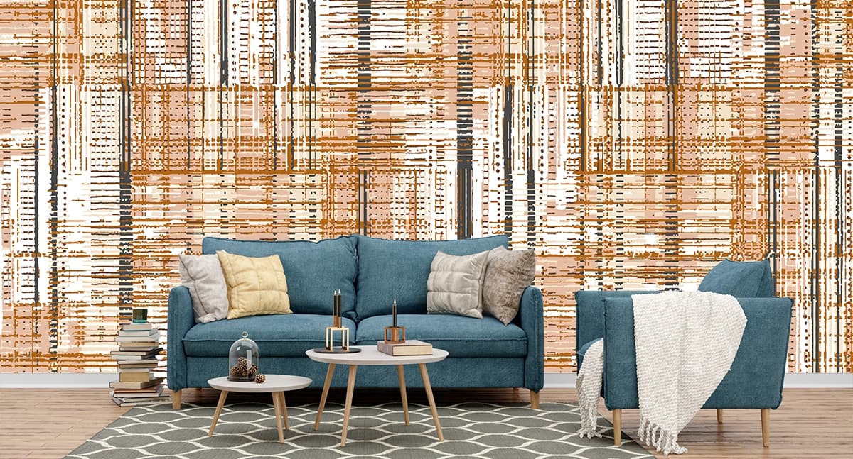 Elegant Textile Texture Surface Design Wallpaper shown in a room