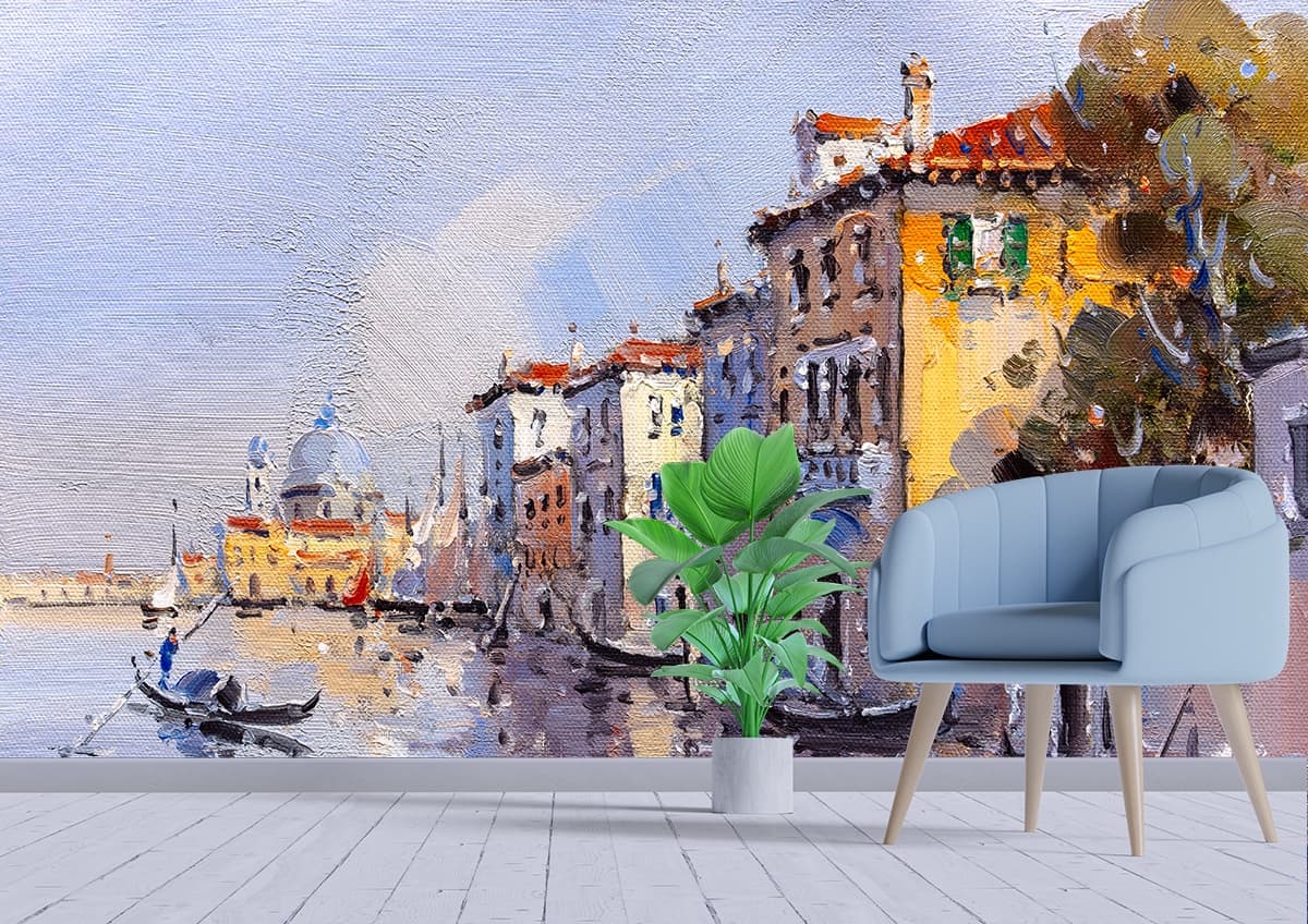Venice City Reflections Living Room Wall Artistry Décor shown in a room