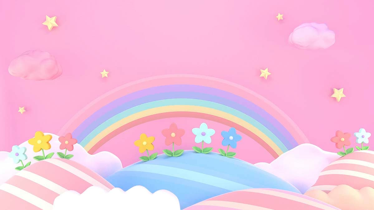 Sweet Pink Sky Wall Mural pattern detail