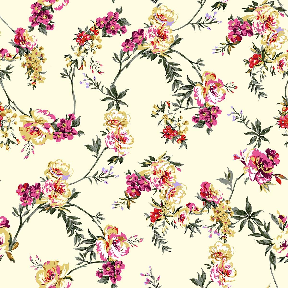 A pattern of flowers on a white background pattern detail