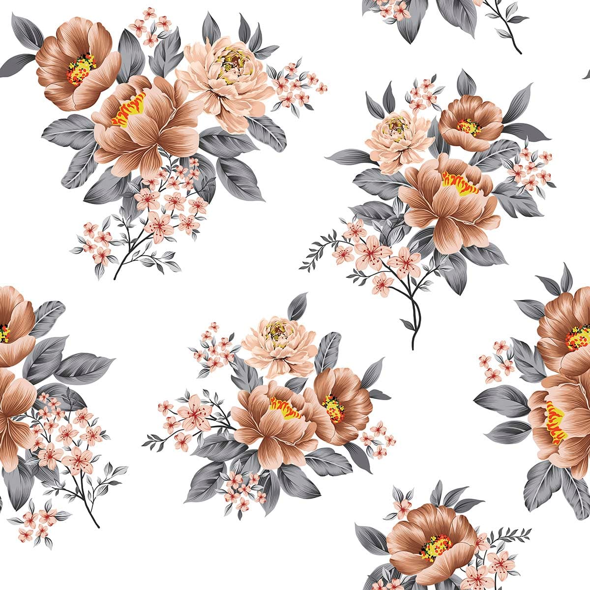 A Royal Floral Motifs Wallpaper pattern detail