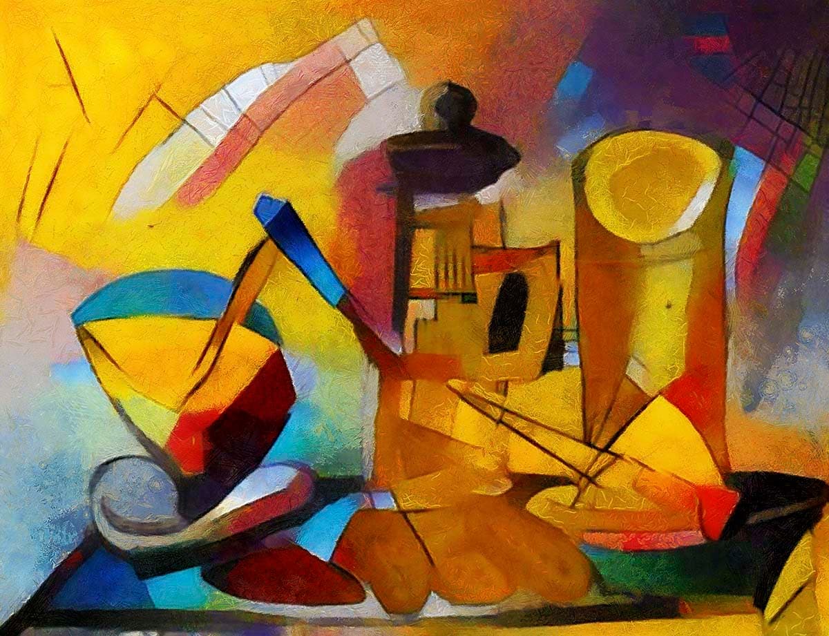 Artistic Still Life Objects Painting Aesthetic Wallpaper pattern detail