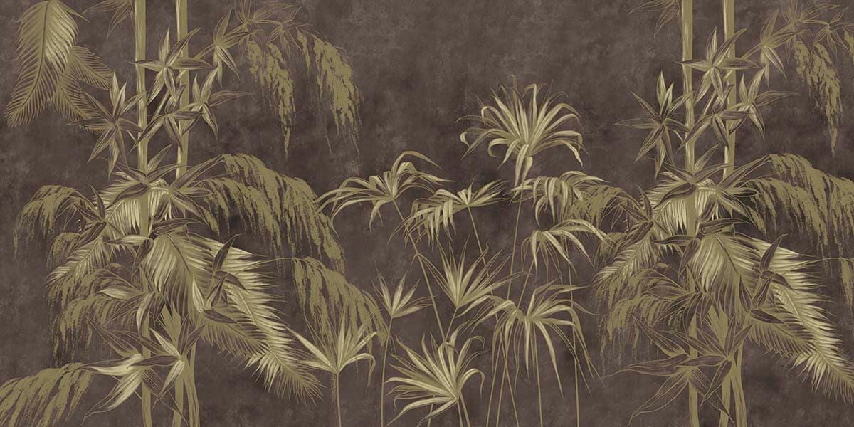 Seamless Botanical Plants Pattern Wallpaper pattern detail