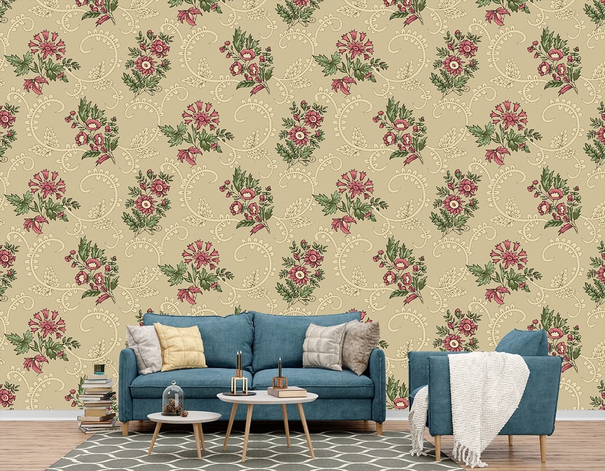 Fabric Texture Close-up Pattern Wallpaper shown in a room