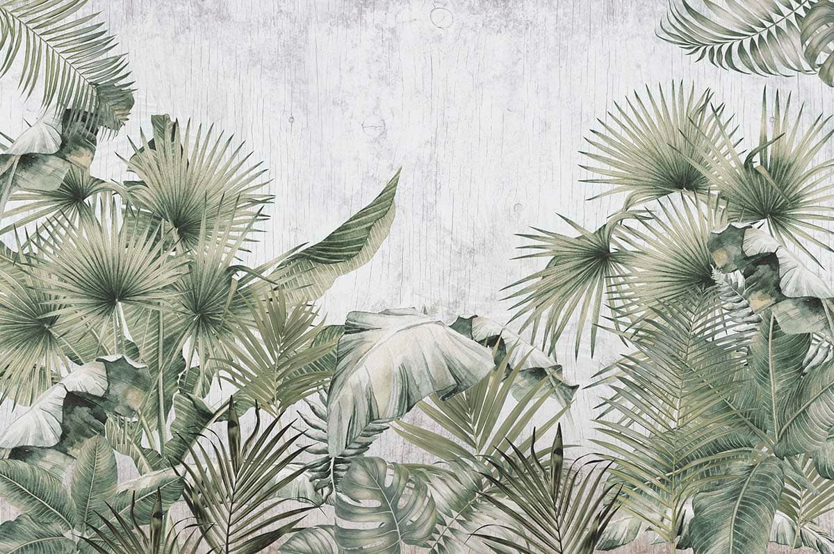Vintage Palm Leaves Wallpaper for Walls pattern detail