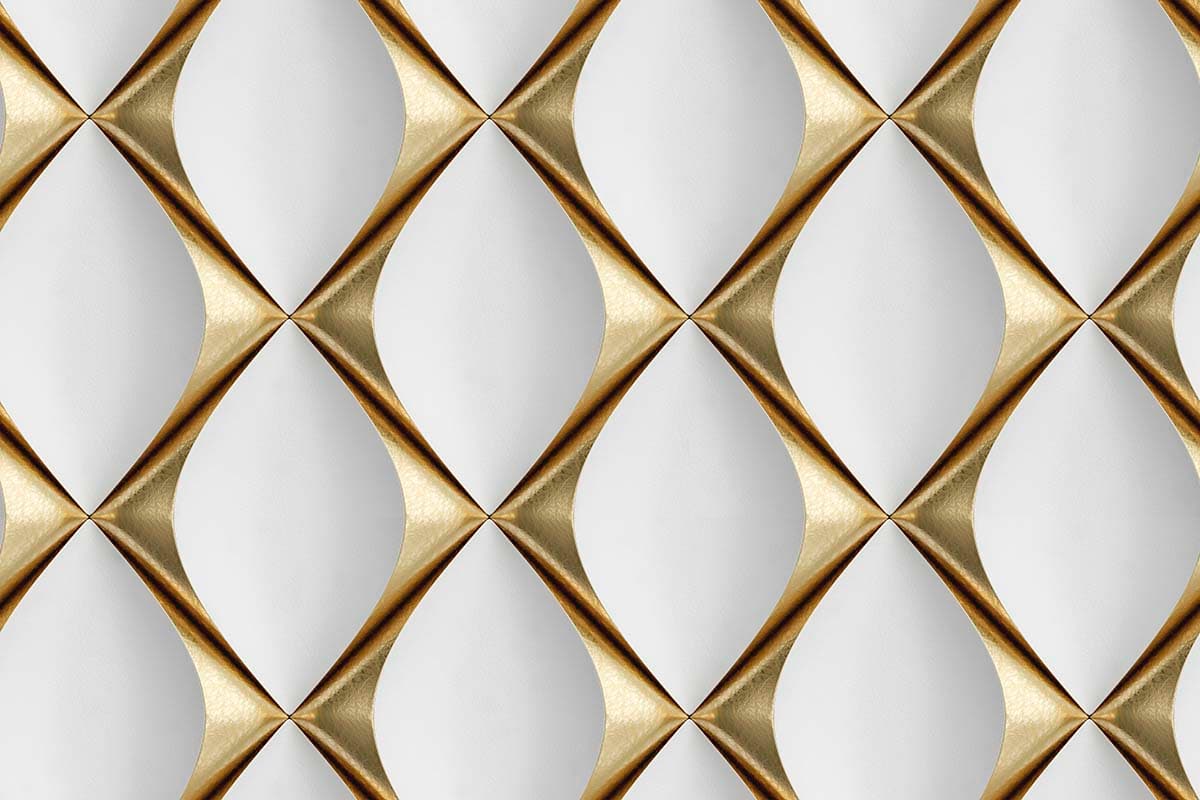 Elegant Gold White Diamond Geometric Wallpaper pattern detail